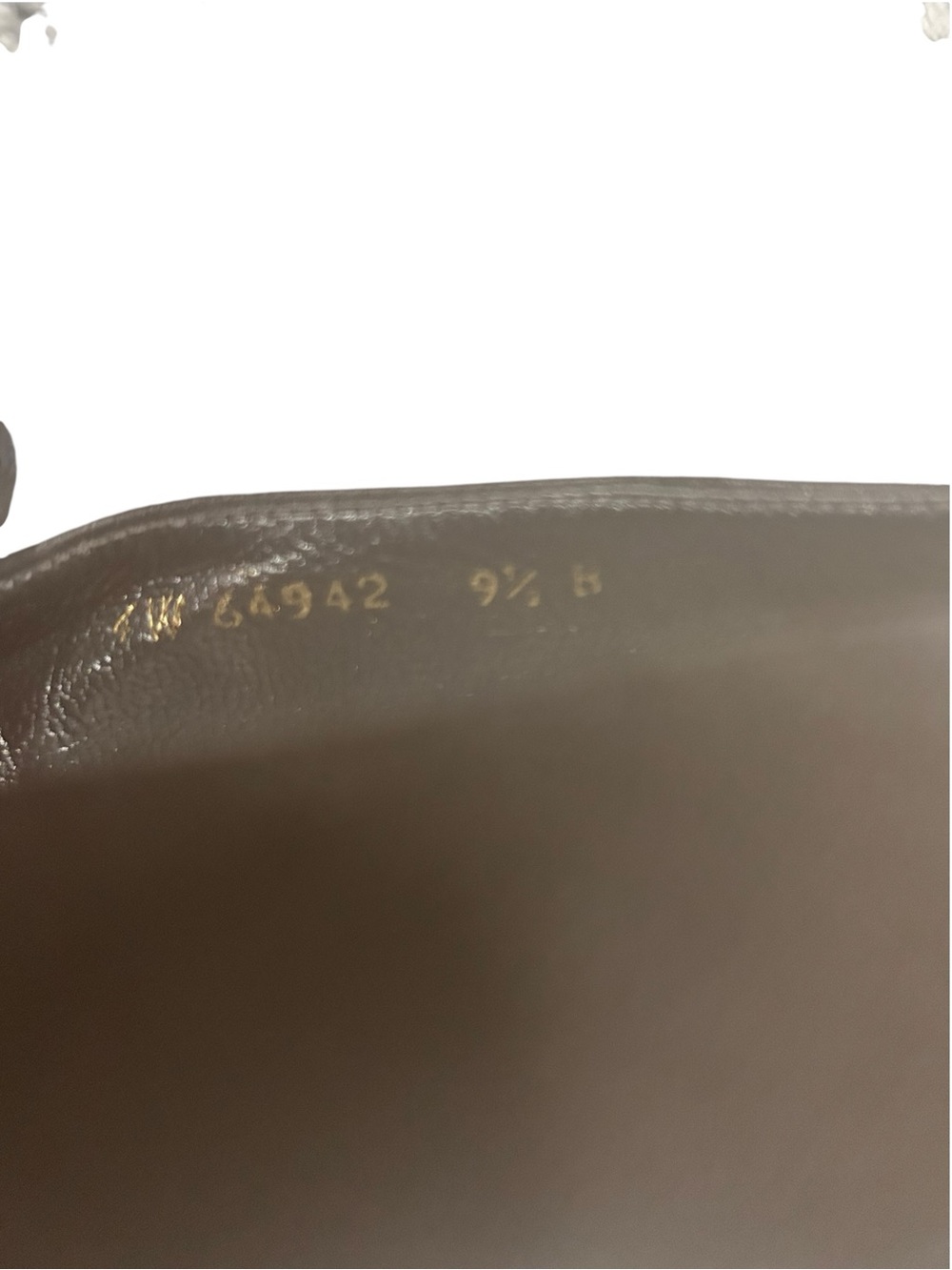 Stuart Weitzman Black Suede Loafer 9.5 B Chain Block Heel dark academia office - Picture 4 of 16